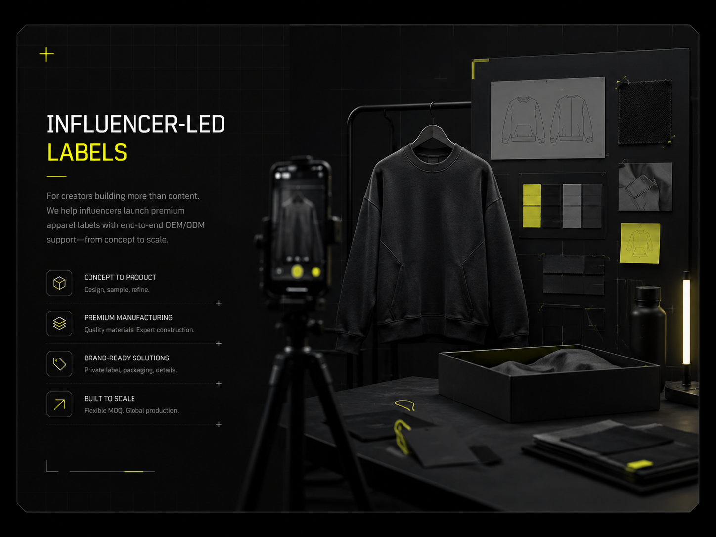 Influencer-led apparel label product creation