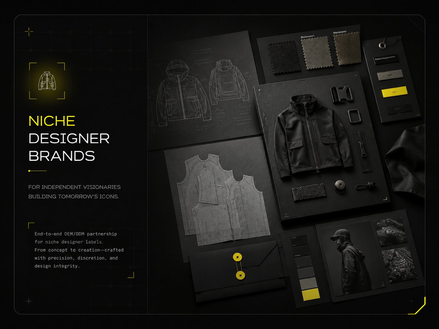 Niche designer brand garment development and custom apparel